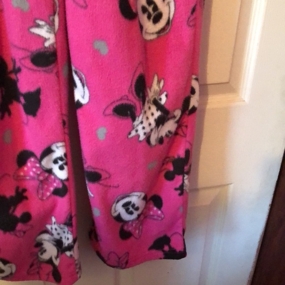 Disney Minnie Mouse Pink Fleece Pajama Pants Womens Small S 4-6 - Picture 6 of 14